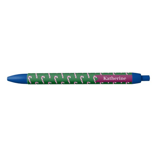 Candy Cane Christmas Green Zwarte Inkt Pen (Voorkant)