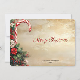 Candy Cane Christmas Holiday Card Feestdagenkaart