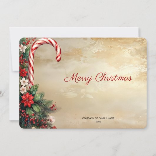 Candy Cane Christmas Holiday Card Feestdagenkaart (Voorkant)