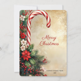 Candy Cane Christmas Holiday Card Feestdagenkaart