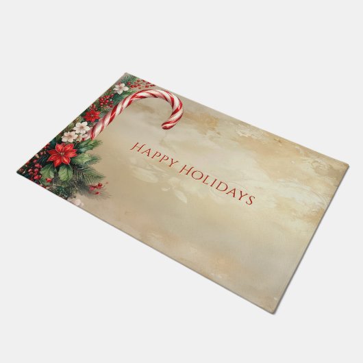 Candy Cane Christmas Holiday Doormat Deurmat (Schuin)
