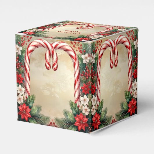 Candy Cane Christmas Holiday Favor Box Bedankdoosjes (Voorkant Zijde)