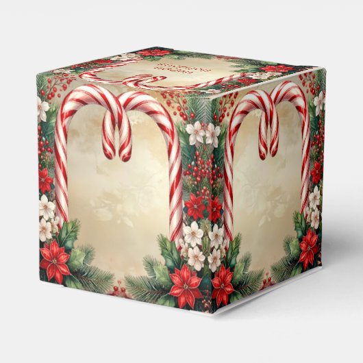 Candy Cane Christmas Holiday Favor Box Bedankdoosjes (Achterkant)