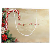 Candy Cane Christmas Holiday Gift Bag Groot Cadeauzakje (Achterkant)