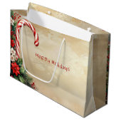 Candy Cane Christmas Holiday Gift Bag Groot Cadeauzakje (Voorkant Gekanteld)