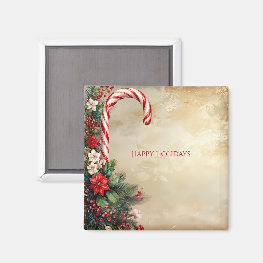 Candy Cane Christmas Holiday Magnet (Voorkant / Achterkant)