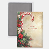 Candy Cane Christmas Holiday Magnet (Voorkant / Achterkant)