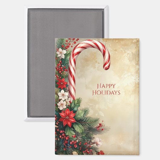Candy Cane Christmas Holiday Magnet (Voorkant / Achterkant)