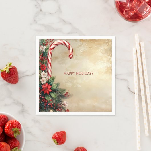 Candy Cane Christmas Holiday Napkin Servet (Insitu)