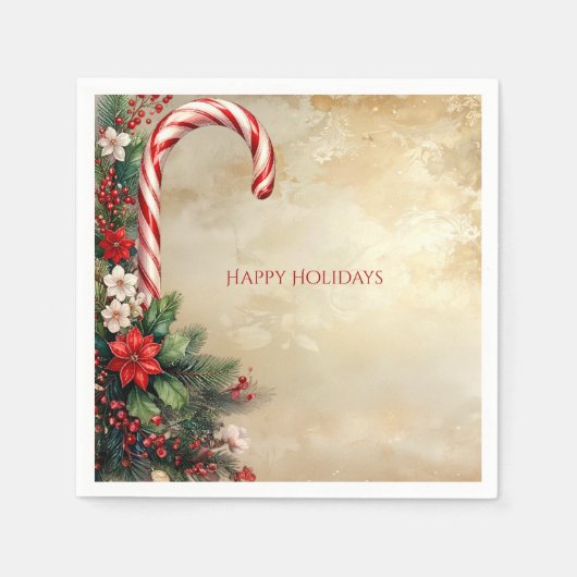 Candy Cane Christmas Holiday Napkin Servet (Voorkant)