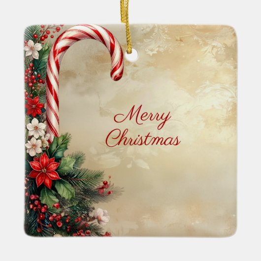 Candy Cane Christmas Holiday Ornament (Voorkant)