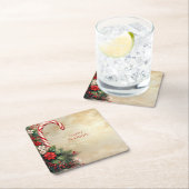 Candy Cane Christmas Holiday Paper Coaster Kartonnen Onderzetters (Insitu)