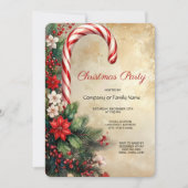 Candy Cane Christmas Holiday Party Invitation Kaart (Voorkant)