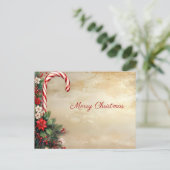 Candy Cane Christmas Holiday Postcard Briefkaart (Staand voorkant)
