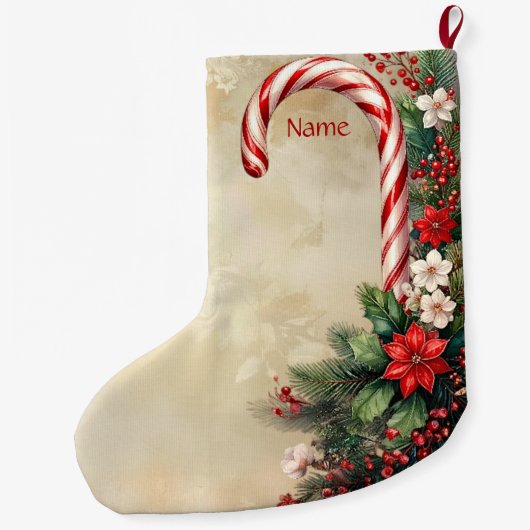 Candy Cane Christmas Holiday Stocking Grote Kerstsok (Achterkant)