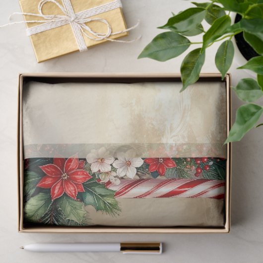 Candy Cane Christmas Holiday Tissue Paper Tissuepapier (Geschenk)