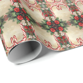 Candy Cane Christmas Holiday Wrapping Paper Cadeaupapier