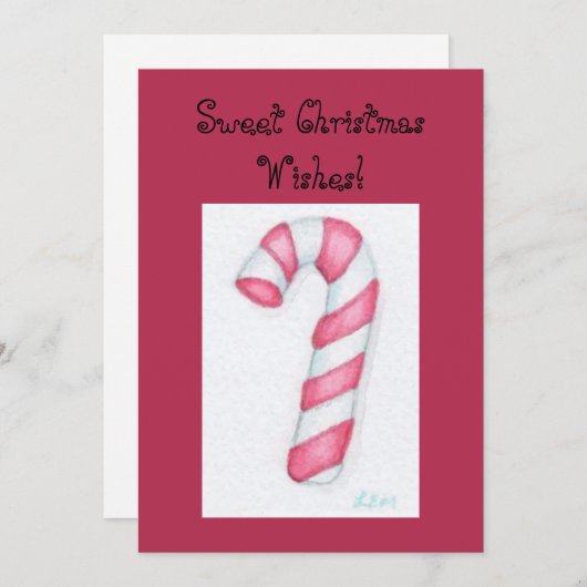 Candy Cane Christmas Kaarten (Voorkant / Achterkant)