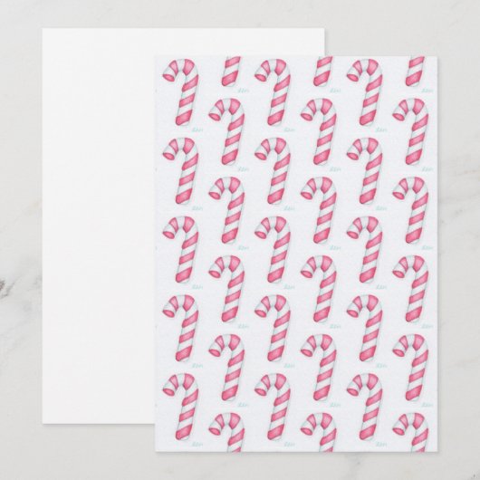 Candy Cane Christmas Kaarten (Voorkant / Achterkant)