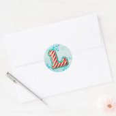Candy Cane Christmas "L" Sticker, feestelijke stre Ronde Sticker (Envelop)