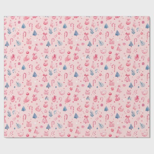 "Candy Cane Christmas Magic Pattern" Cadeaupapier (Vlak)