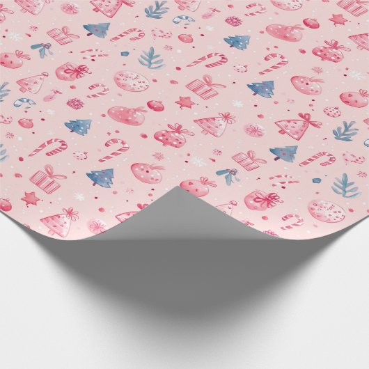 "Candy Cane Christmas Magic Pattern" Cadeaupapier (Hoek)