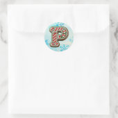 Candy Cane Christmas "P" Sticker, feestelijke stre Ronde Sticker (Tas)