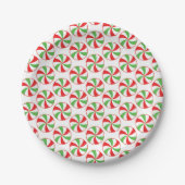 Candy Cane Christmas Party Paper Plates Papieren Bordje (Voorkant)