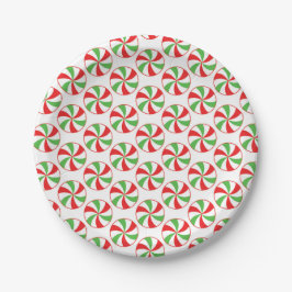 Candy Cane Christmas Party Paper Plates Papieren Bordje