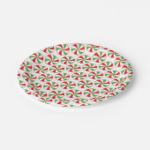 Candy Cane Christmas Party Paper Plates Papieren Bordje (Gekanteld)