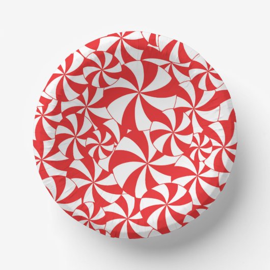 Candy Cane Christmas Party Paper Plates Papieren Kommen (Voorkant)
