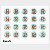 Candy Cane Christmas "R" Sticker, feestelijke stre Ronde Sticker (Vel)