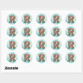 Candy Cane Christmas "R" Sticker, feestelijke stre Ronde Sticker (Vel)