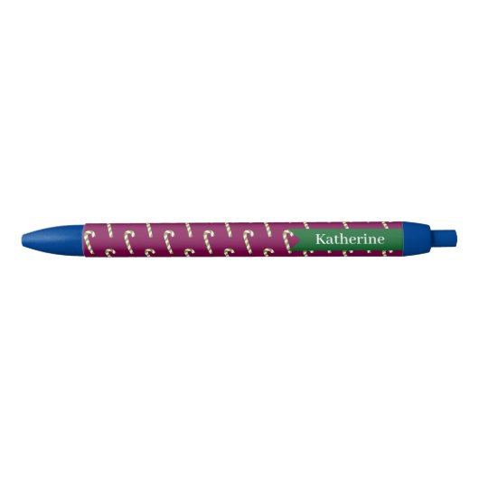 Candy Cane Christmas Red Zwarte Inkt Pen (Voorkant)