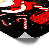 Candy Cane Christmas Santa Funny Lights Xmas Men W Poster (Hoek)