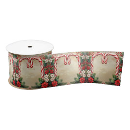 Candy Cane Christmas Satin Ribbon Satijnen Lint