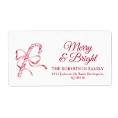 Candy Cane Christmas Shipping Label (Voorkant)