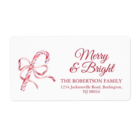 Candy Cane Christmas Shipping Label (Voorkant)