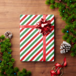 Candy Cane Christmas Stripes Rood Groen Cadeaupapier<br><div class="desc">Candy Cane Christmas Stripes Rood Groen</div>