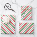 Candy Cane Christmas Stripes Rood Groen Inpakpapier Vel<br><div class="desc">Candy Cane Christmas Stripes Rood Groen</div>