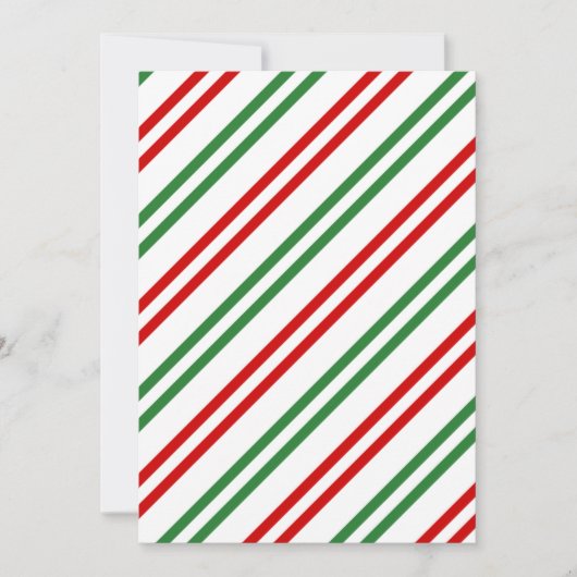 Candy Cane Christmas Stripes Rood Groen Kaart (Voorkant)