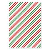Candy Cane Christmas Stripes Rood Groen Kaart (Voorkant)