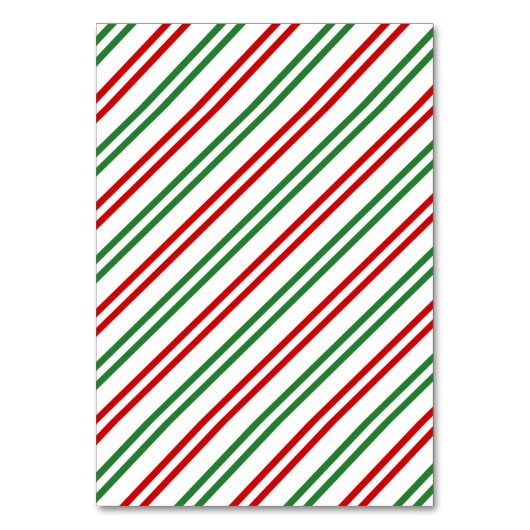 Candy Cane Christmas Stripes Rood Groen Kaart (Voorkant)