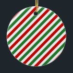 Candy Cane Christmas Stripes Rood Groen Keramisch Ornament<br><div class="desc">Candy Cane Christmas Stripes Rood Groen</div>