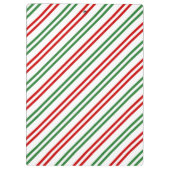 Candy Cane Christmas Stripes Rood Groen Klembord (Achterkant)