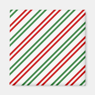 Candy Cane Christmas Stripes Rood Groen Magneet