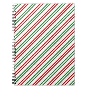Candy Cane Christmas Stripes Rood Groen Notitieboek