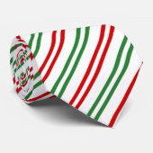 Candy Cane Christmas Stripes Rood Groen Stropdas (Opgerold)