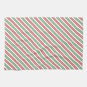 Candy Cane Christmas Stripes Rood Groen Theedoek