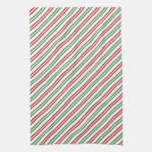 Candy Cane Christmas Stripes Rood Groen Theedoek (Verticaal)